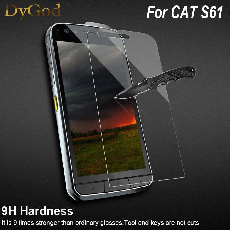 

DyGod For CAT S61 Tempered Glass 5.2 inch Front Glass Screen Protector Film For CAT S61 Phone Replacement
