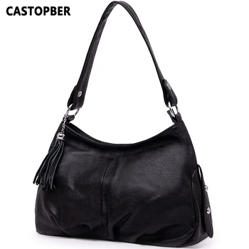 

Fashion Tassel Bag First Layer Of Cowhide Women's Handbag Women One Shoulder Bags Famous Brand Tote Messenger Crossbody Ladies