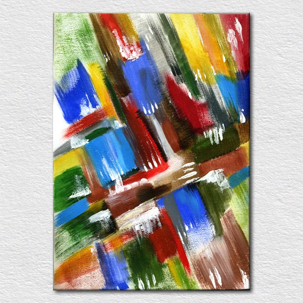 

Retail popular reproducted craft as Canvas prints from Color interwoven Abstract Paiting for Room wall to hang free shipping