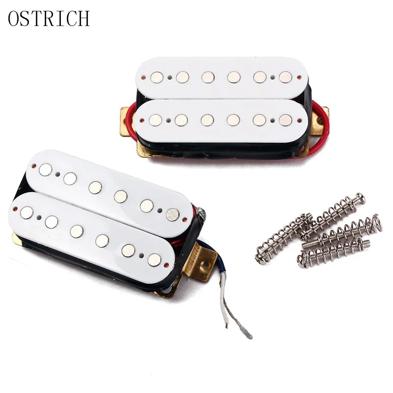 White Guitar Humbucker Pickup Guitar Bridge Pickup 2 Wire Double Coil