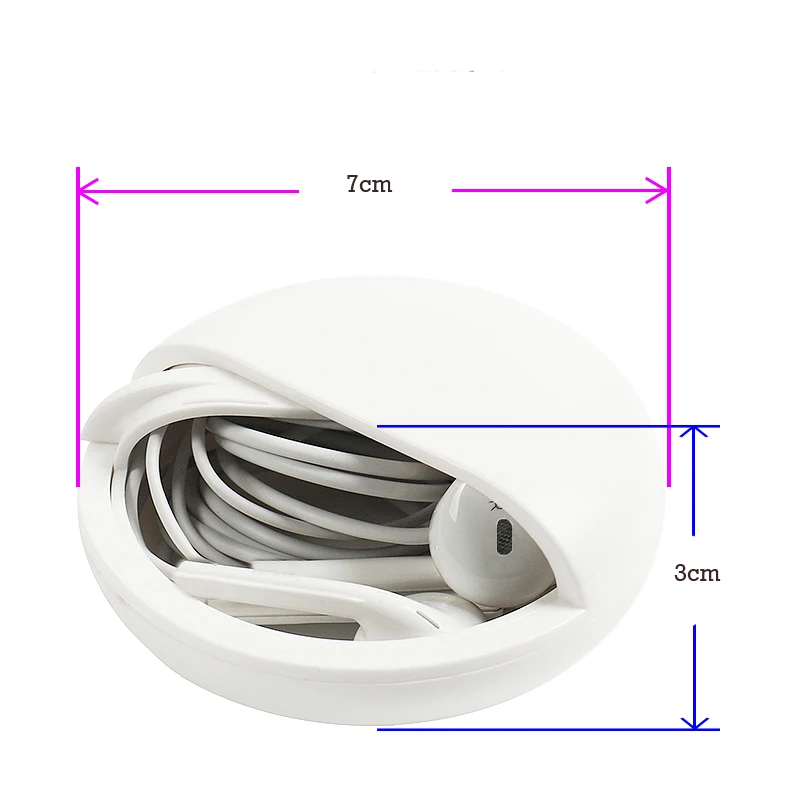 Мини белый круглый Plasic наушников сумка портативный наушники жесткий ящик для хранения для usb-гарнитура кабель зарядное устройство