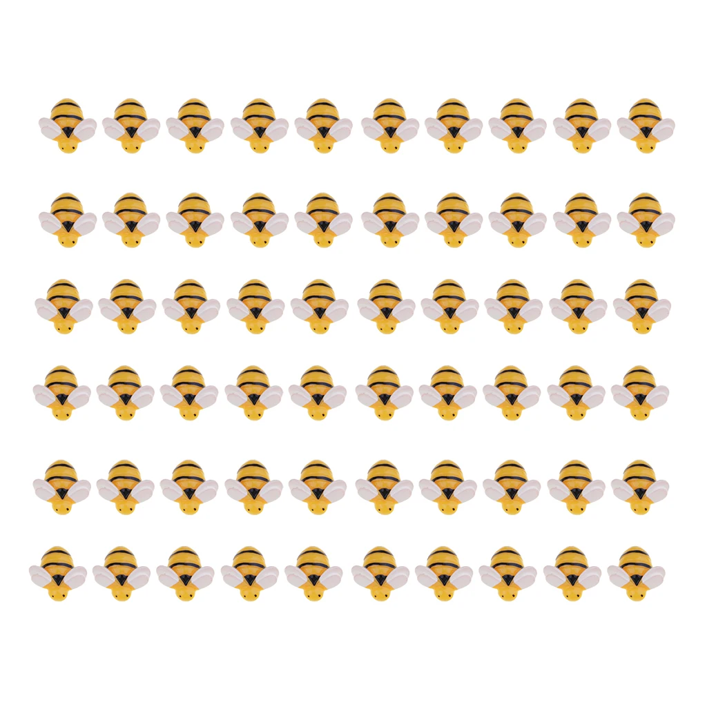 60 Pieces Bee Shape Resin Flatback Embellishment for DIY  Hair Accessories Jewelry Making Crafts DIY