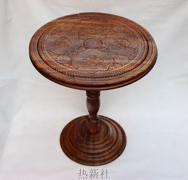 Stan Imported Wooden Table Antique Wood Hand Carved With Basket Stan Imported Wooden Table Antique Wood Hand Carved With Basket Coffee