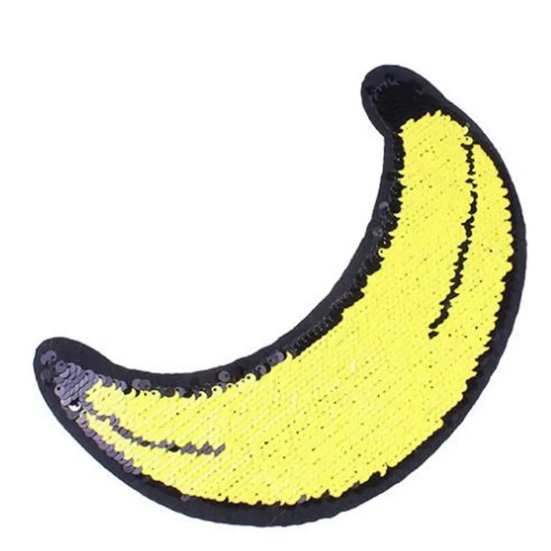 

Clothes Diy fruit biker patch sequins flip up and down change color 23cm banana deal with it patches for clothing stickers