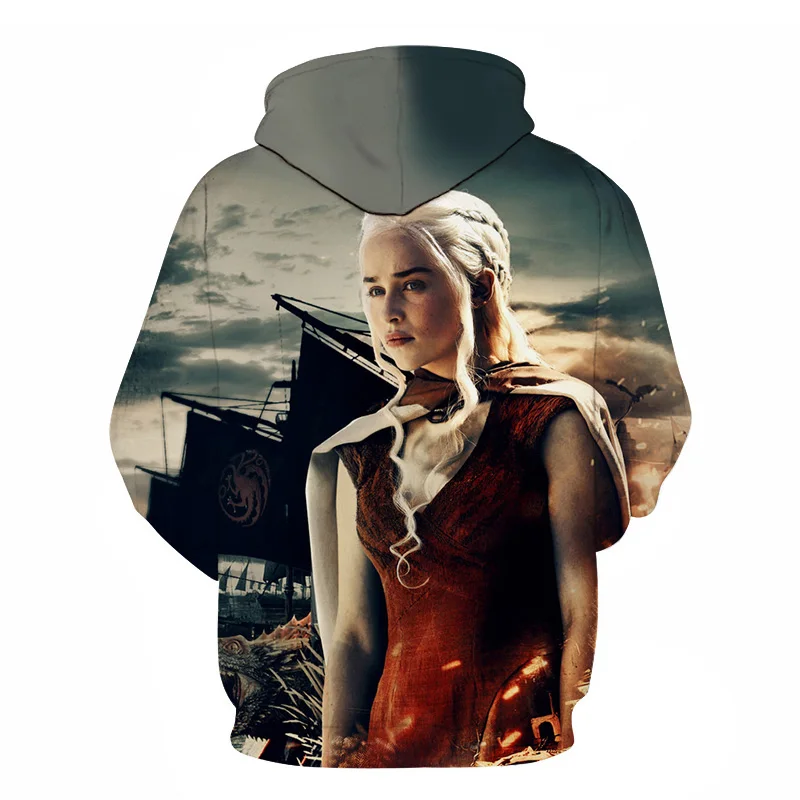 New Movie Game of thrones Hoodie Men Women All characters Cosplay 3d Sweatshirts Hoodies Casual Men Streetwear Pullover 6XL