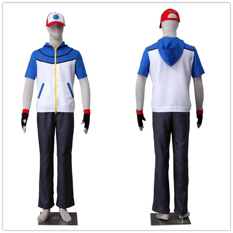 Kan tailored Anime Pocket Monster Cosplay Ash Ketchum 4e generatie Man Vrouw Halloween Cosplay Kostuum S-3XL Kan tailored Anime Pocket Monster Cosplay Ash Ketchum 4e generatie Man Vrouw Halloween Cosplay Kostuum S-3XL