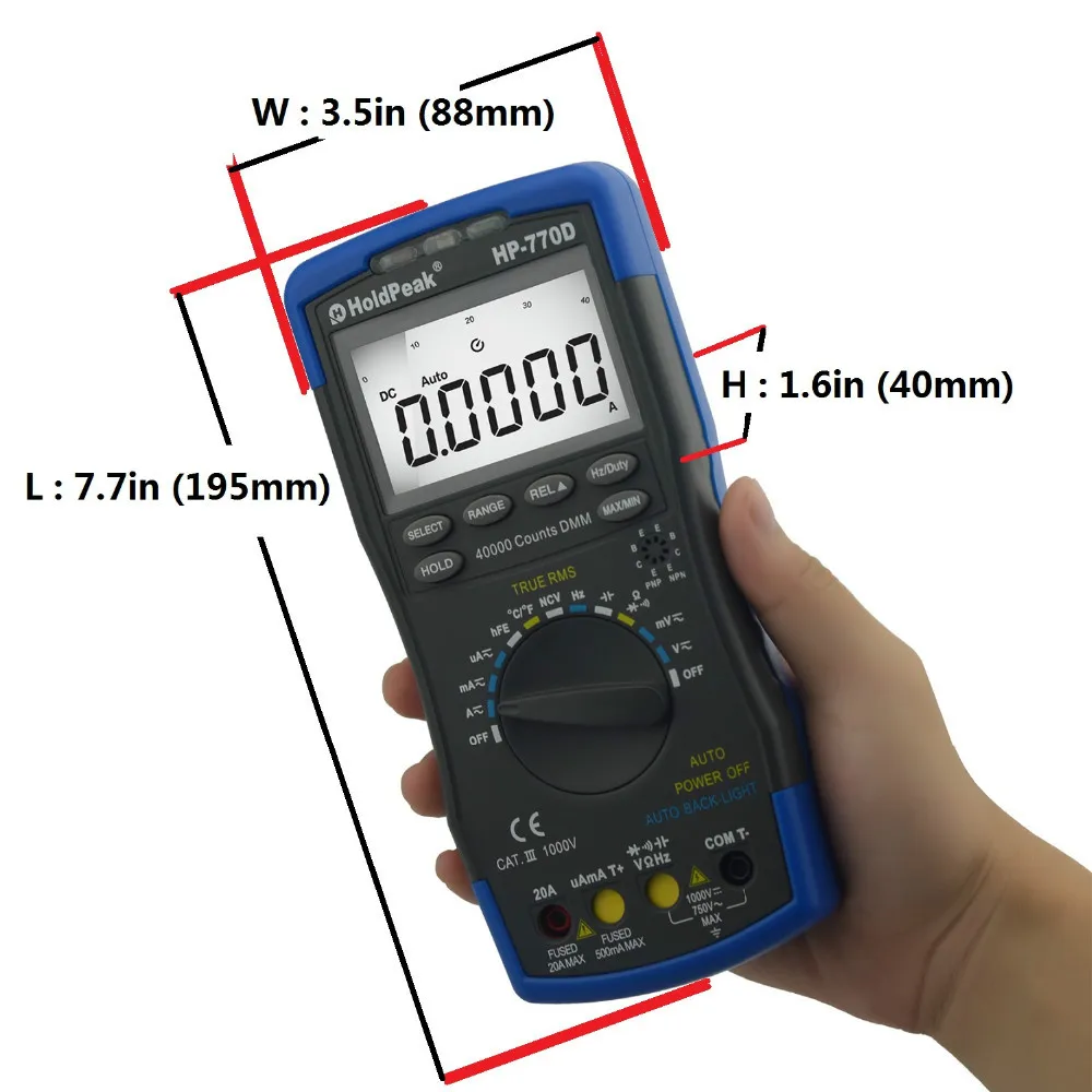 Цифровой мультиметр True RMS HP-770D Multimetro Авто диапазон частоты/температуры тест и сумка для переноски