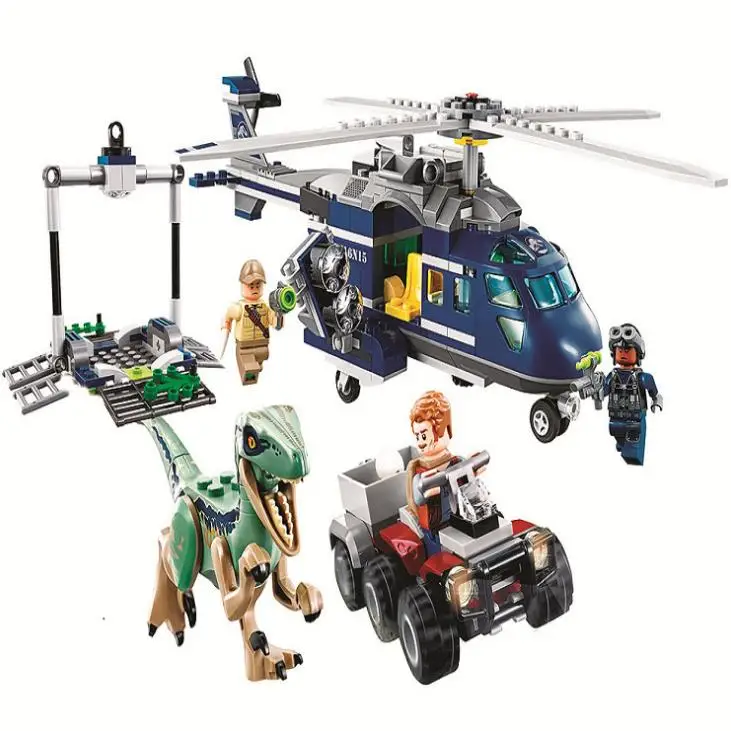 

Bela 10925 Jurassic World Blue's Helicopter Pursuit Model Building Block Toys Bricks gift For Children Compatible Blocks 75928