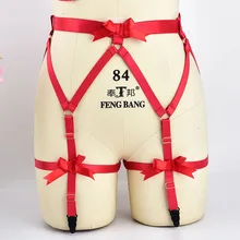 Эластичные красной подошвой жгут Фетиш ноги подвязки для чулок гот Связывание ремень-подвязка ремень Harajuku тела Кейдж Пояс для чулок БДСМ