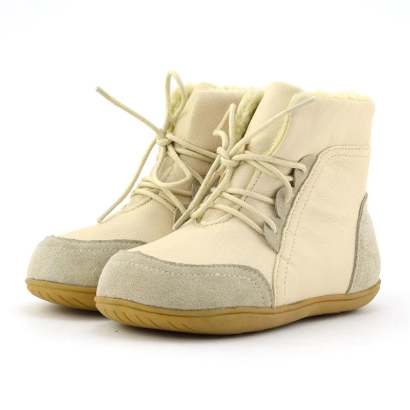 Botas de nieve de tobillo de retazos para niños botas de encaje de tela de algodón para niñas botas cálidas de punta redonda para niños AA51212 - 1