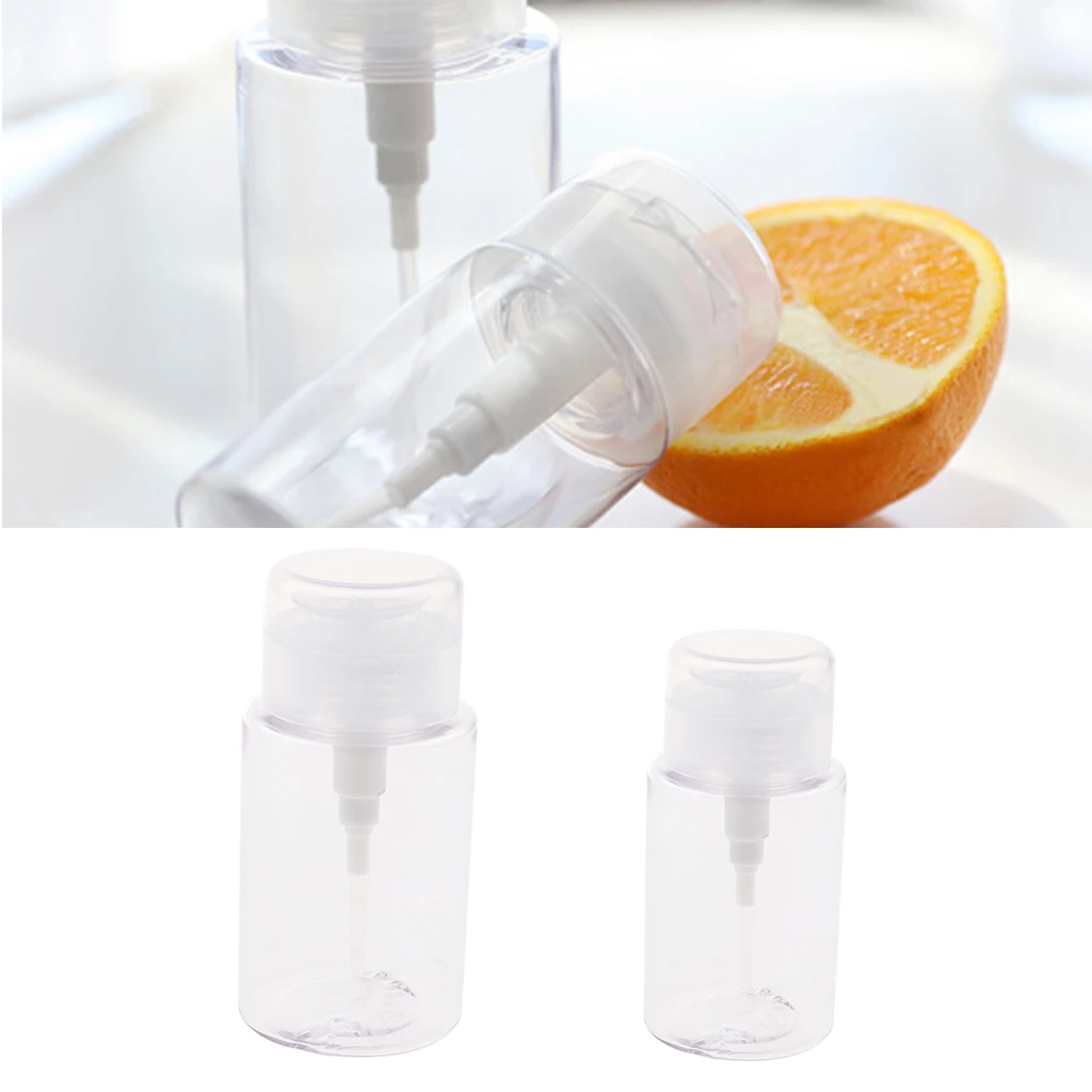 Pack of 2 Cosmetic Pump Dispenser Vial Container Jar Clear Bottle For Cleansing Oil Water Toner, 100ml 150ml