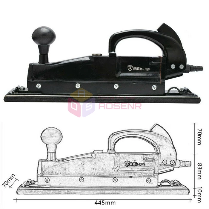 

Borntun Pneumatic Air Orbital Reciprocating Sander Polisher 445mm*70mm Polishing Sanding Buffing Metal Wood Floor Machine Tools