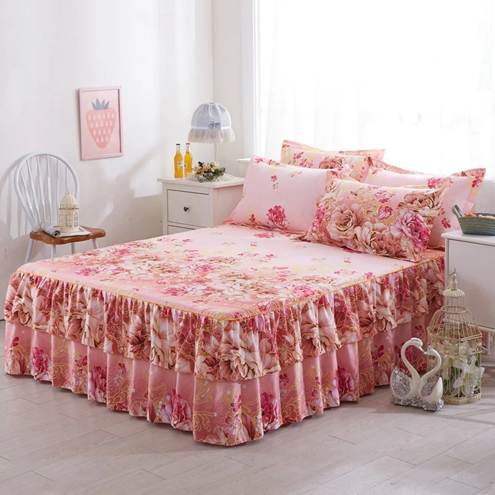 Односпальная кровать юбка полиэстер хлопок покрывала в стиле Пастораль Наматрасники или 48x74 двойная наволочка для домашнего использования постельные принадлежности