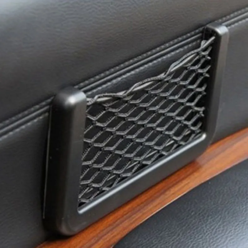 

Car Phone Net Holder Convenient stick glove network Car Auto String Mesh Bag Storage Pouch For Cellphone Gadget Cigarette 0255