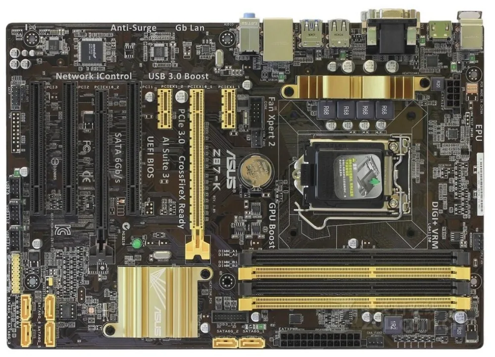 

mainboard Asus Z87-K Desktop Motherboard Z87 Socket LGA 1150 i7 i5 i3 DDR3 32G SATA3 USB3.0 ATX free shipping