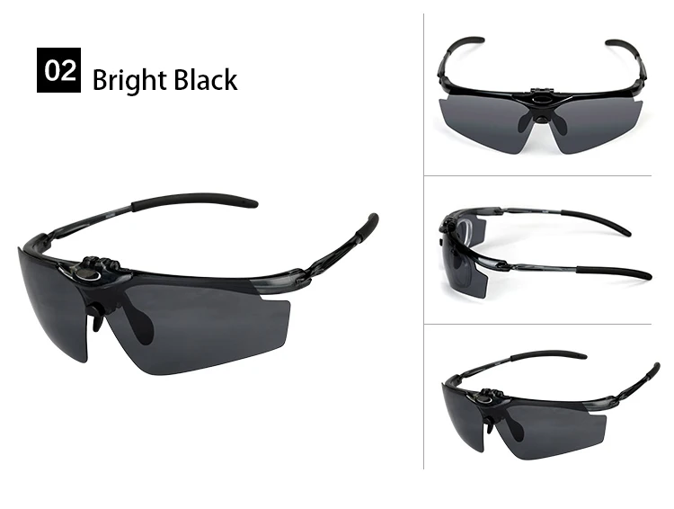 Firelion новых защитные очки Солнцезащитные очки для женщин поляризационные Велоспорт Очки Бег спортивные Защита от солнца Очки 6 цветов УФ материал ПК - Цвет: Черный