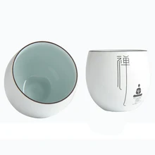 Китайские фарфоровые чайные чашки, керамические модные чайные чашки, набор, 130 мл, Улун, пуэр, чайная посуда, белая керамика, Китай, кунг-фу, зеленая чайная чашка