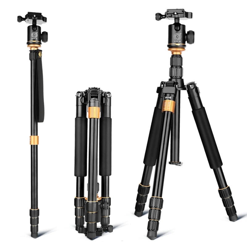 

Qingzhuangshidai Q999S Travel Tripod 1440mm Aluminum Professional Camera 36cm Tripod with Ball head Monopode Q9S Kit For DSLR