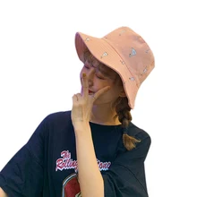 Женская новая стильная шляпа-ведро Милая двойная одежда с рисунком из мультфильма летняя Солнцезащитная плоская складная шляпа-ведро