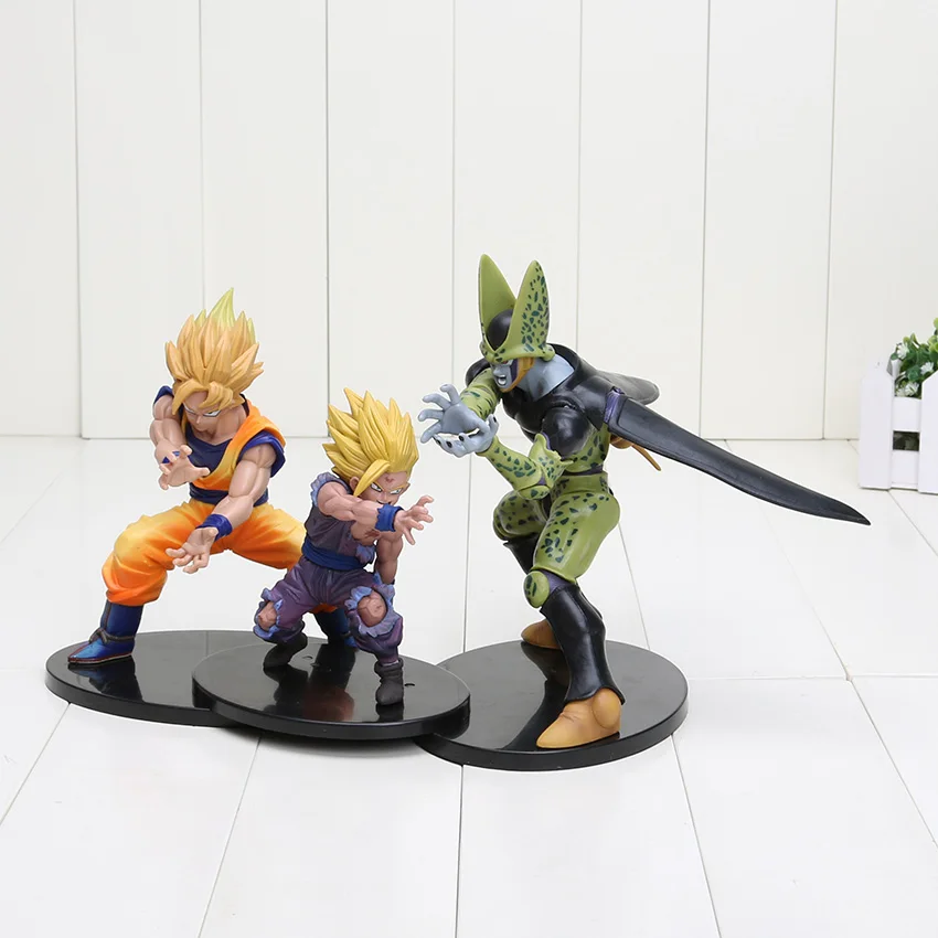 

12-17cm Dragon Ball Z Dramatic Showcase Super Saiyan Son Goku Gohan Cell PVC Figures Model Toys