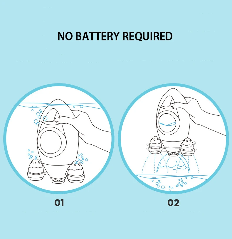 Детская игрушка для купания ракета вода спрей вращающийся спрей детские пляжные игрушки Ванная комната Cartoo Ванна Душ вода игрушка для