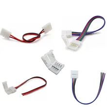 Разъем светодиодной ленты 8 мм 10 мм 2 Pin 4 Pin 3528 5050 провод RGB один цвет Solderless СВЕТОДИОДНЫЙ печатной платы провода коннекторы для сварки
