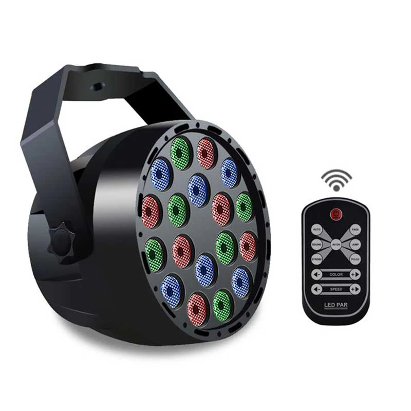 

SOLOLANDOR LED Par Light 18 LED RGB Stage Light DMX512 Master-Slave Par Lighting Effect for Club Ktv Disco DJ Bar Party Wedding