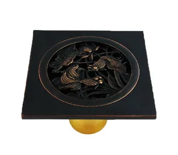 

Black Oil Rubbed Brass Bathroom Square Shape Shower Drains Chr006