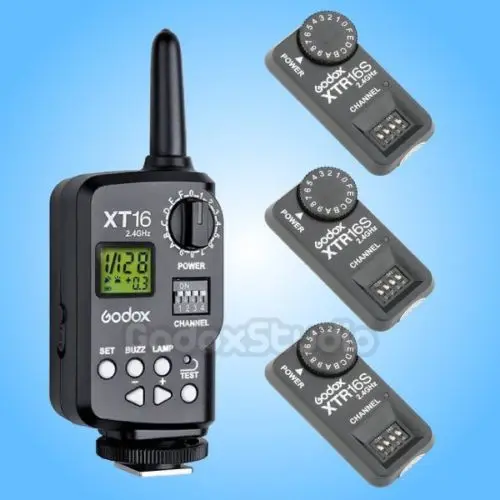 

Godox XT-16S 2.4G Wireless Remote Control Strobe Flash Trigger + 3X Receiver