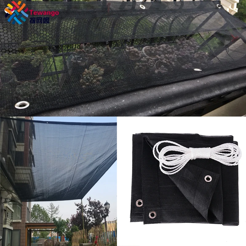 Бренд Tewango HDPE + UV сетка уличный тент паруса патио садовый блок 70% теней черные