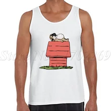 Мопс дом мультфильм печатные мужские майки без рукавов повседневный жилет животное собака дизайн Мужские Классные singlets