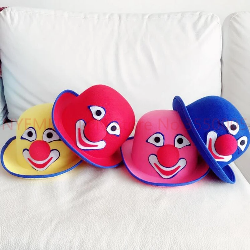 

2018 Adults Circus Clown Hat Cosplay Props Performance Headwear Costume Accessory Party Hats 50pcs