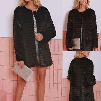 

Fashion 2019 Women Faux Fur Coat Fashion Long Sleeve Autumn Winter Coat Women Plus Size Solid Female Fur Coat Loose Outwear 3xl