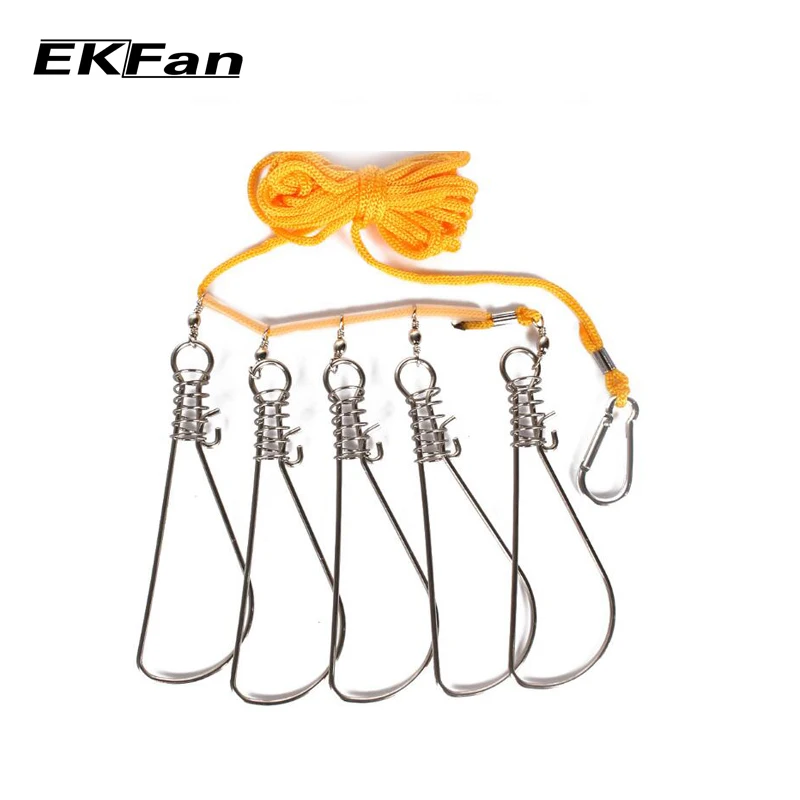 EKFan Stainless Steel Simple Wire Rope Fish Buckle Lock Portable Fish