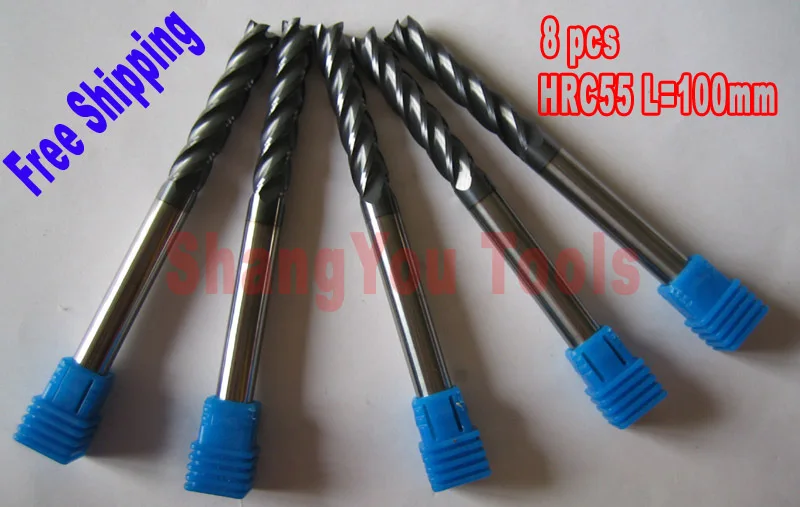 

17pcs Flat End Mills hrc45 and HRC 60 CNC and Ball nose endmills solid carbide milling tools cutters