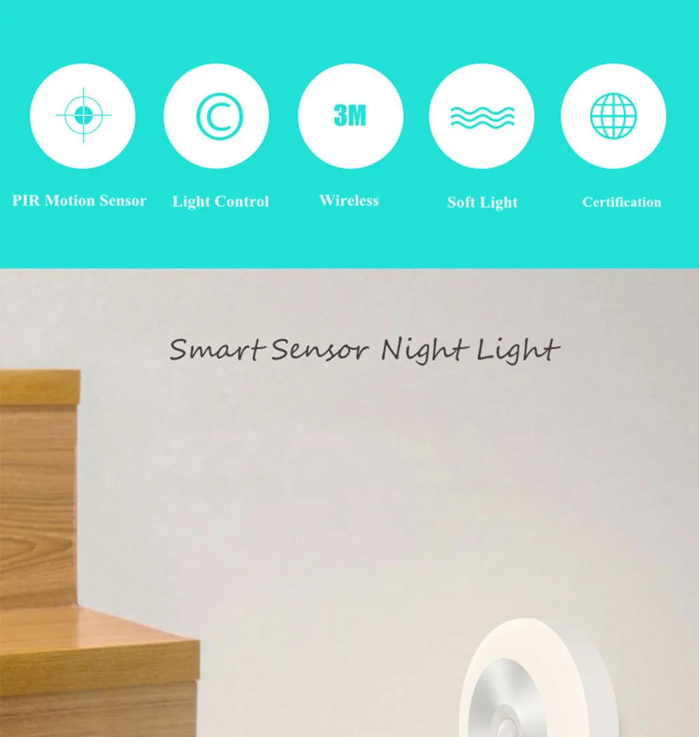 SuperNight PIR Motion Sensor Closet Cabinet LED Ceiling Lamp Human Body Induction Light Control Stairs Toilet Wall Night Light (11)