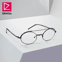 DENISA 2018 маленькие овальные линзы модные женские туфли очки Рамки прозрачные линзы, очки Винтаж Стиль оптический зрелище G23043