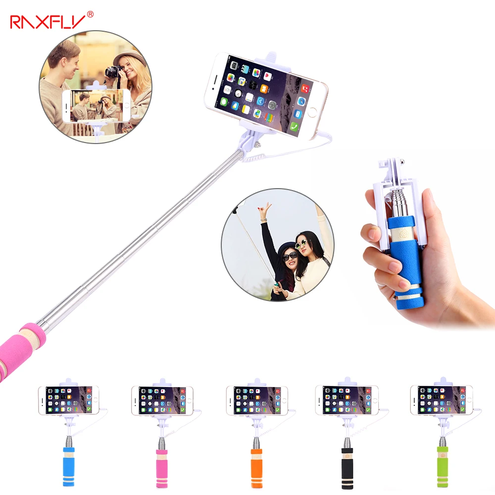 

REXFLY MINI Extendable Selfie Stick For iPhone Xiaomi New Handheld Self Portrait Photo Palo Wired Self Stick Monopod For Samsung