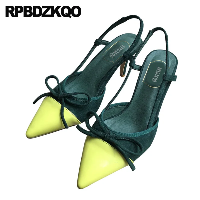мода брендовая обувь галстук бабочка Размер 33 тонкий насосы Красное вино Slingback
