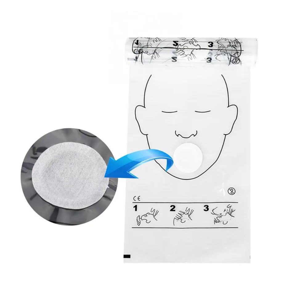 15 Rolls CPR Resuscitator Mask CPR Face Shield Roll Disposable For CPR Training Fist Aid Rescue 3