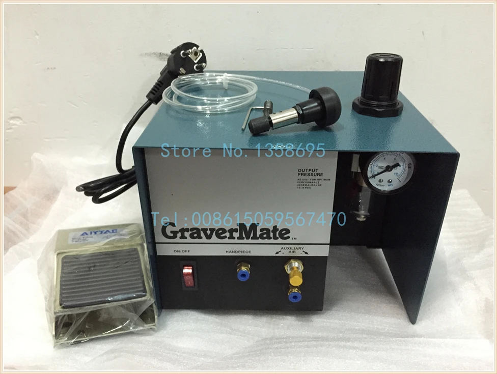 Máquina de grabado neumática de doble extremo de 220V 75W Grabadora de joyas 