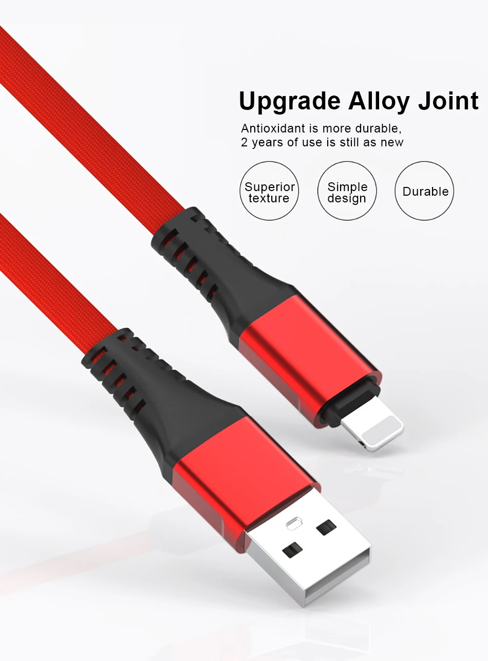 !ACCEZZ USB Charge Data Cable Lighting For iphone XS MAX XR X 8 7 6 6S 5S Plus Charging Cables For iPad Mini Short Charger Line (6)