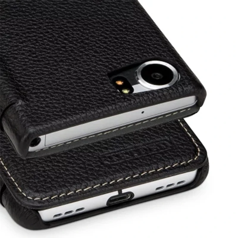 Genuine Leather Case For Blackberry KEYone Window