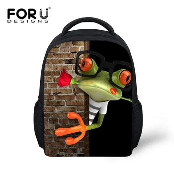 

Unique Children School Bags Cool Printing Frog Pupils Book Bag Small 12 inch Baby Kids Schoolbags High Quality