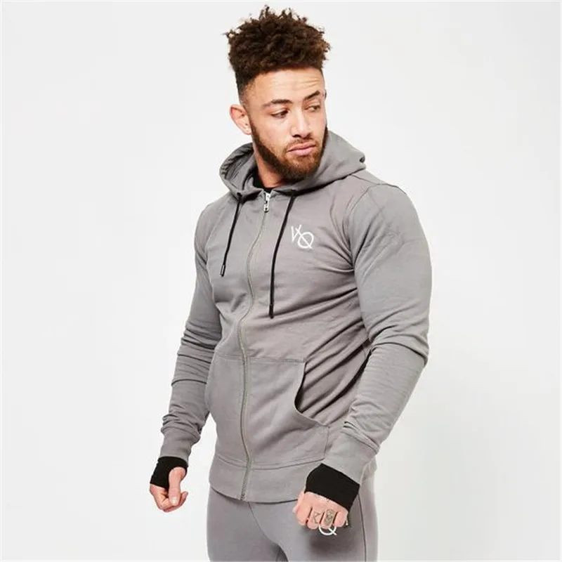 2018 Men's fitness Hoodies Crossfit pullover Zipper jacket Sweatshirts ...