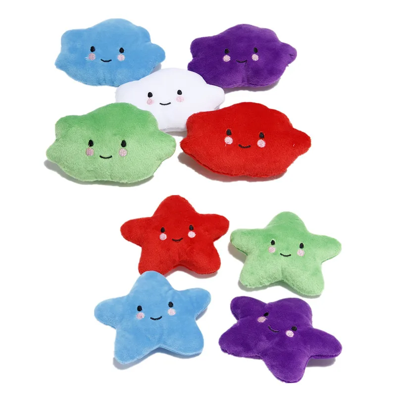 

Fleece Squeak Toy for Dog Pet 10~15cm Cat Puppy Small Big Dogs Chew Sounding Toys Squeaking Plush Toy Cloud Star Type Available