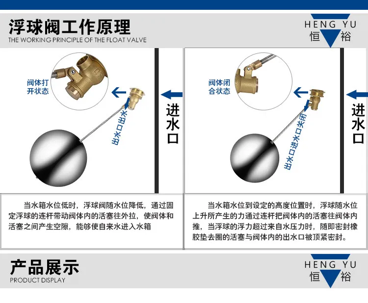 Плавающий клапан DN15 DN20 DN25 бак уровня жидкости металлический поплавковый клапан наружная резьба латунный корпус клапан