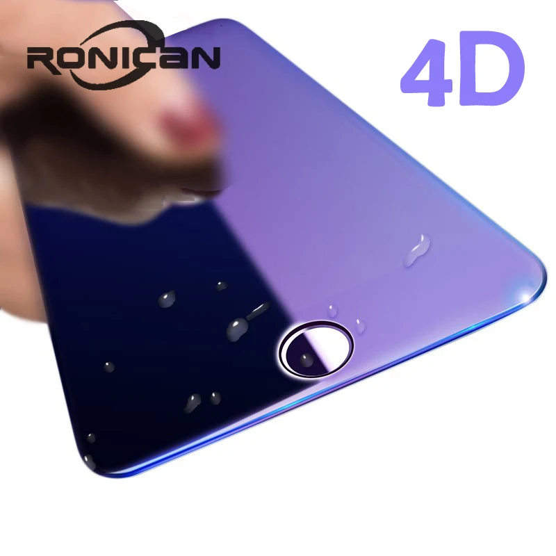  4D Gehärtetem Glas Für iphone 7 8 6 6s Plus Anti Blau Licht Screen Protector Volle Abdeckung Glas F