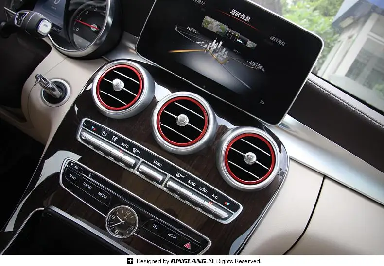 Автомобильные аксессуары для Mercedes Benz C-Class W205 модифицированное кольцо для украшения выхода кондиционера W205 переоборудование интерьера