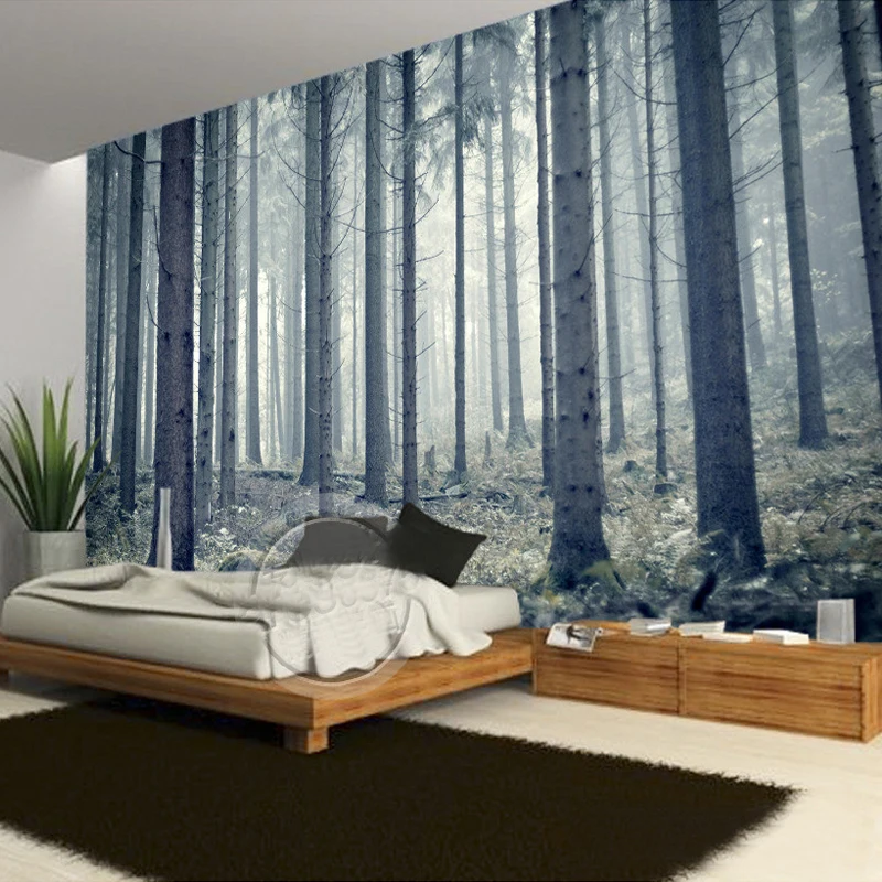 3D обои современные индивидуальные настенные картины в виде леса|nature mural|3d